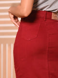 Saia Brim Longa Vermelho Vinho Com Abertura na Frente Anagrom Ref.259