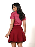 Saia Fitness Modesta com Short Por Baixo Vinho Bordô Anagrom REF.8023