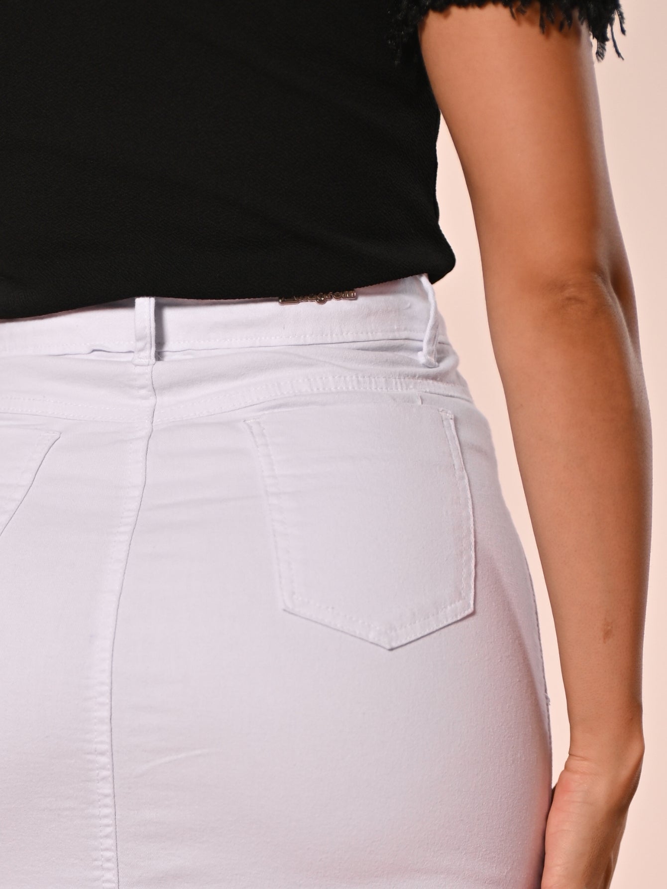 Saia Brim Longa Branca Com Abertura na Frente Anagrom Ref.243