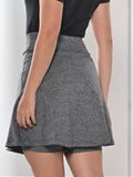 Saia Fitness Modesta com Short Por Baixo Cinza Mesclado Anagrom REF.8021